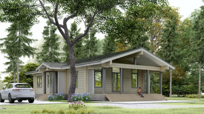 Проект дома из клееного бруса П 52.25