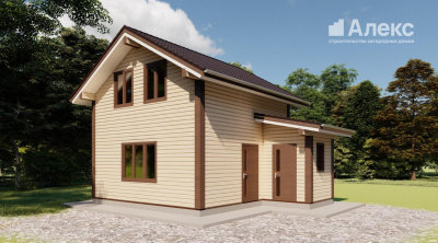 Проект дома-бани с 3 спальнями П-82.24