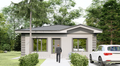 Одноэтажный дом из газоблока П 50.25