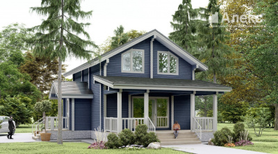 Двухэтажный дом из бруса 108 м² П-52.25